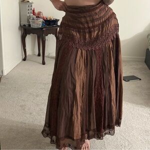 Vintage MISS ME Brown Maxi Skirt